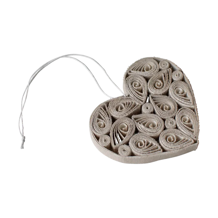 Paper heart 8 cm - Cream - DBKD