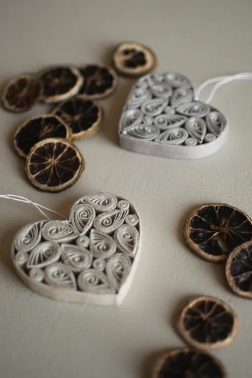 Paper heart 8 cm - Cream - DBKD