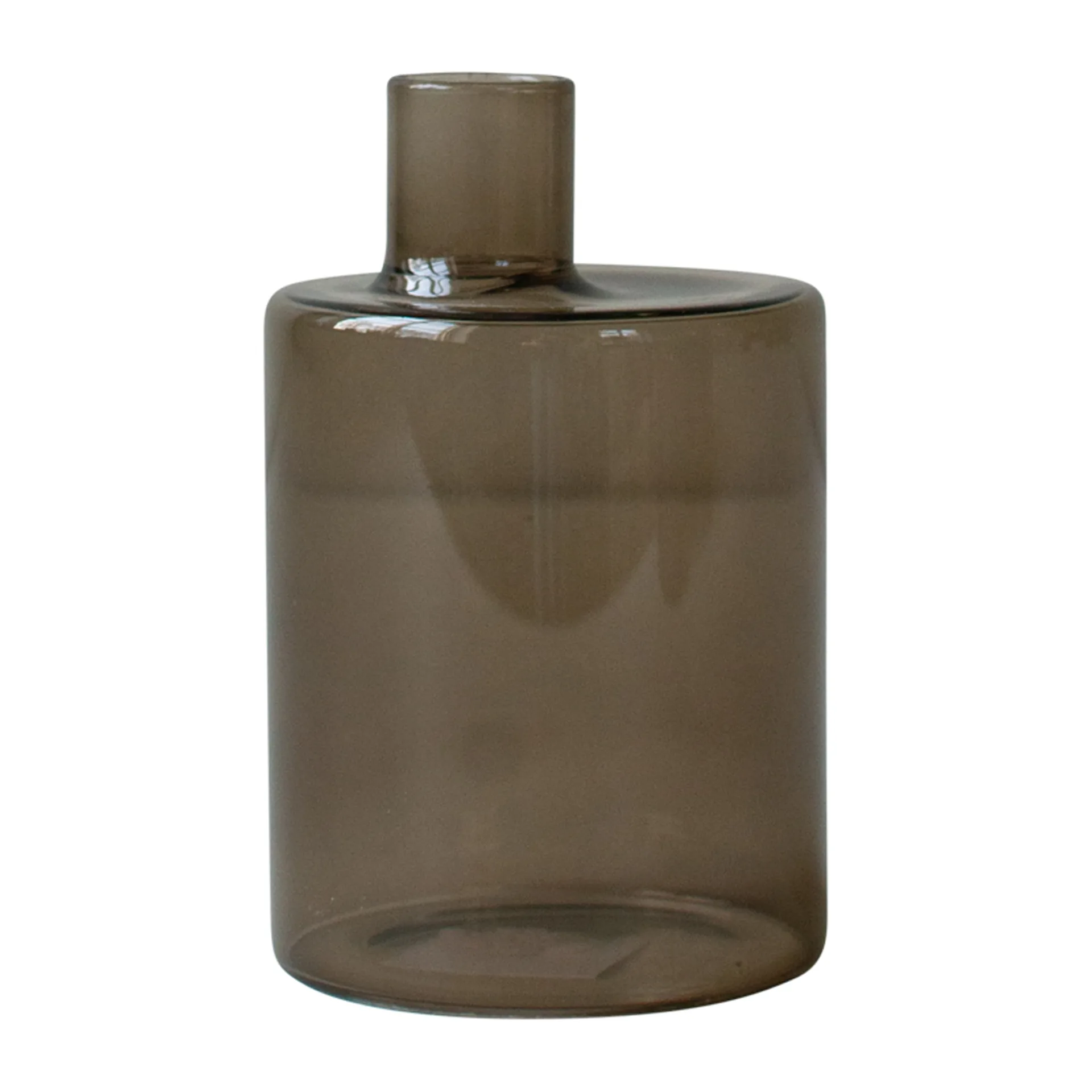 Pipe glass vase brown, Small DBKD