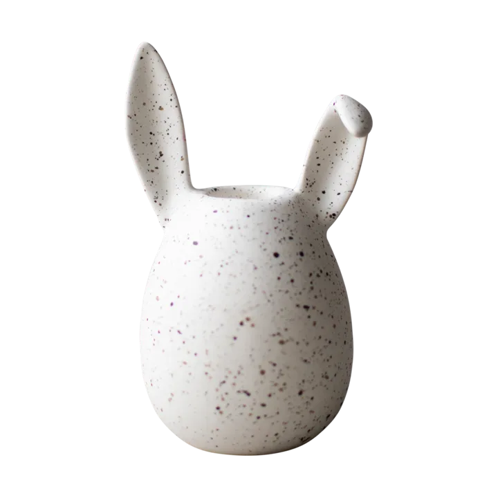 Rabbit candlestick 13 cm - White dot - DBKD