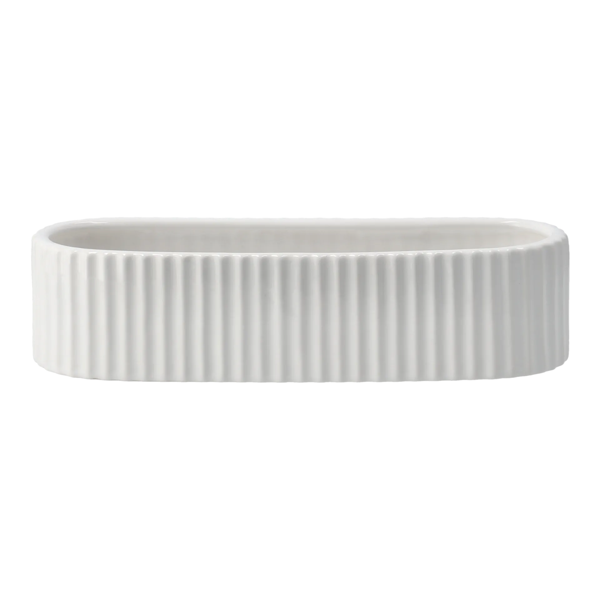 Stripe advent candle 30 cm, Shiny white DBKD