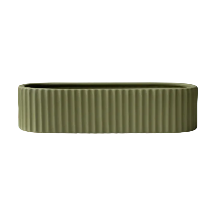 Stripe candle holder 30 cm - Green - DBKD