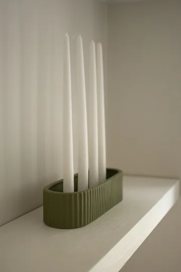 Stripe candle holder 30 cm - Green - DBKD