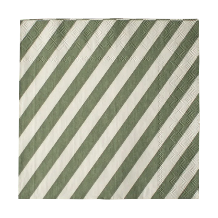 Stripe paper napkin 33x33 cm 20-pack - Green - DBKD