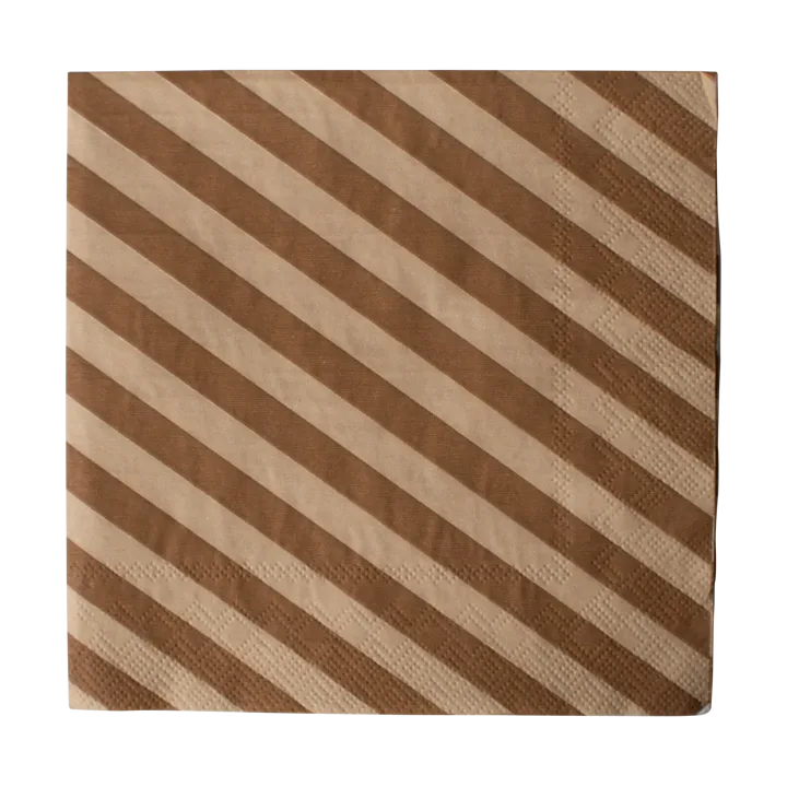 Stripe paper napkin 33x33 cm 20-pack - Nougat - DBKD