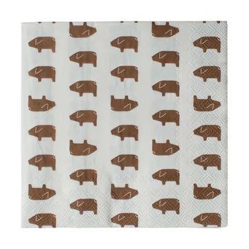 Swedish pig paper napkin 33x33 cm 20-pack - Brown - DBKD