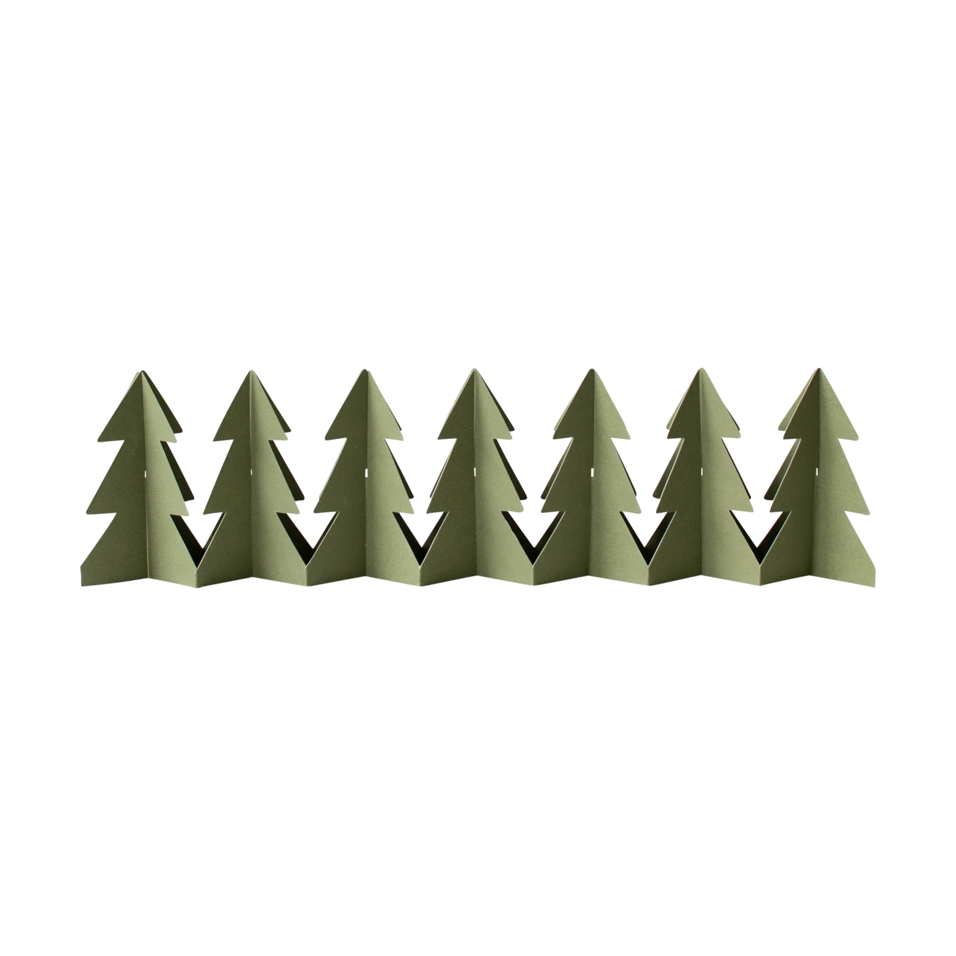 Tree in a row decoration, Green, 7x60 cm DBKD