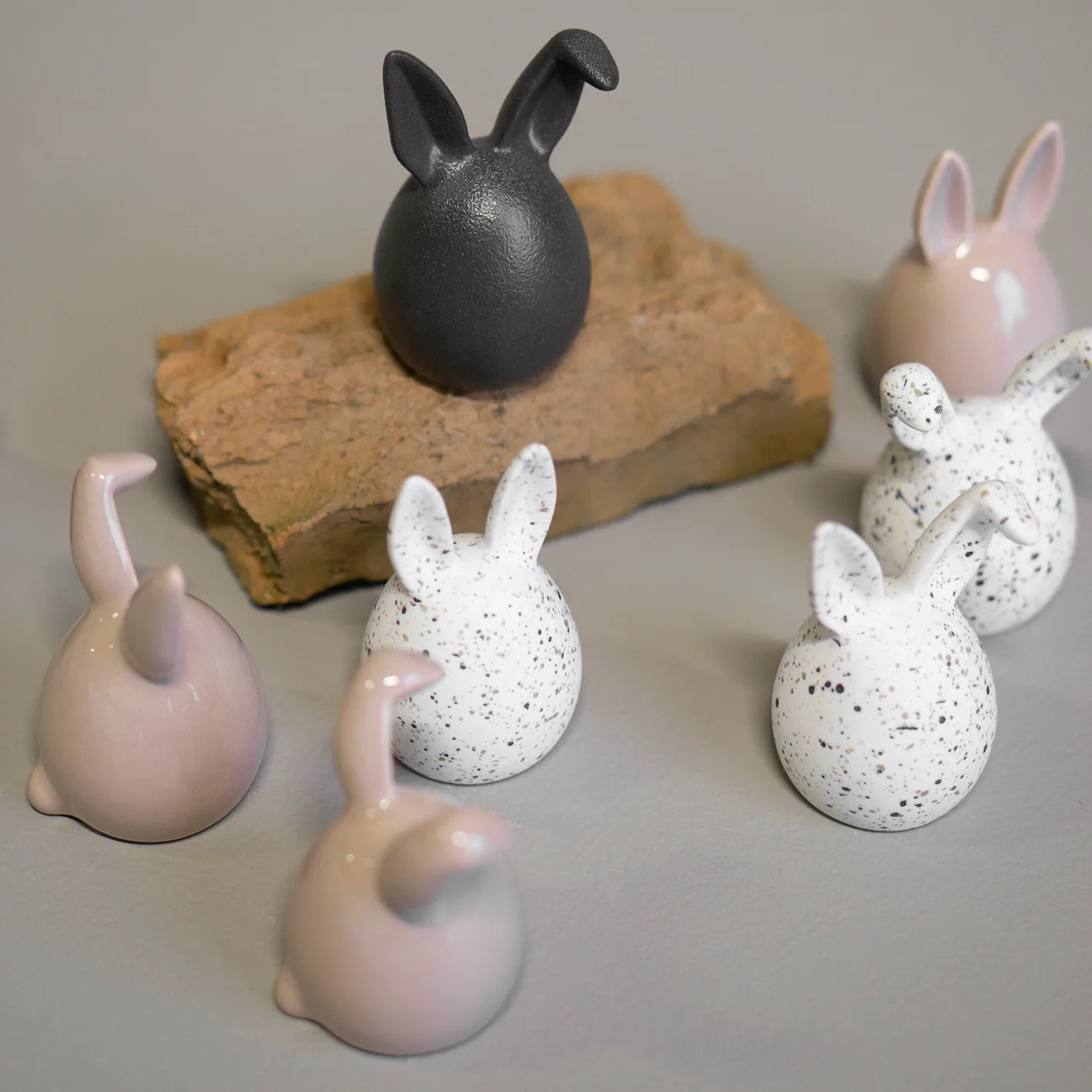 Triplets easter rabbit 3-pack, white dot DBKD