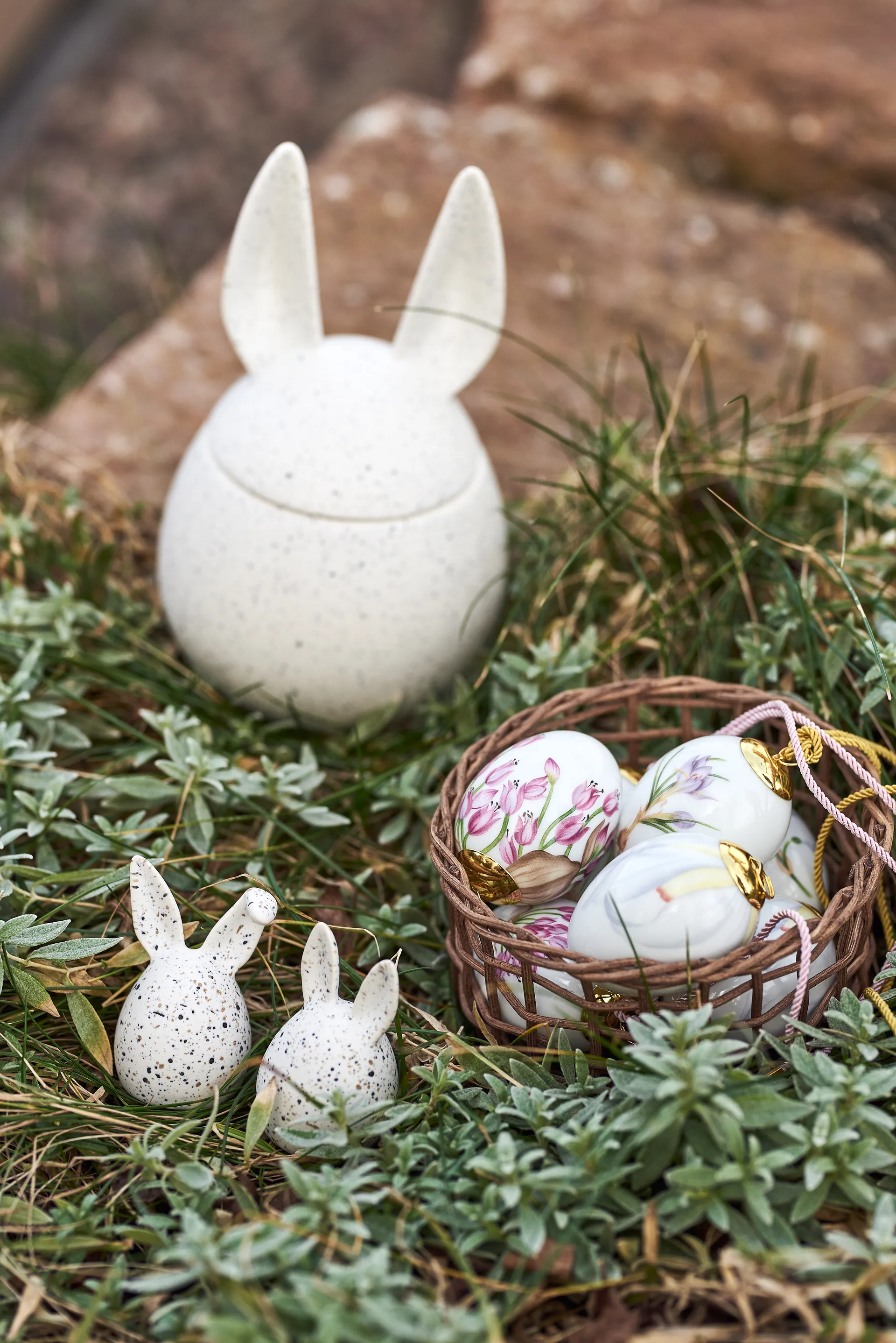 Triplets easter rabbit 3-pack, white dot DBKD