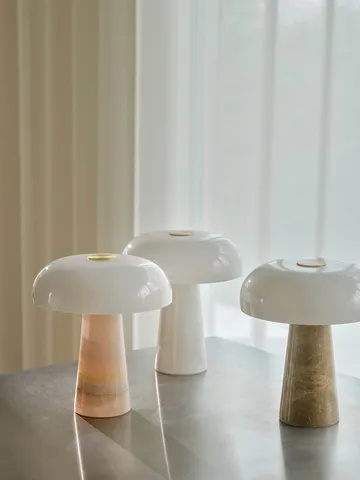 Glossy table lamp - Beige, mini, 24 cm - Design For The People