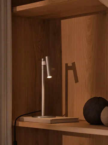Makoto table lamp - Satin chrome, 37 cm - Design For The People
