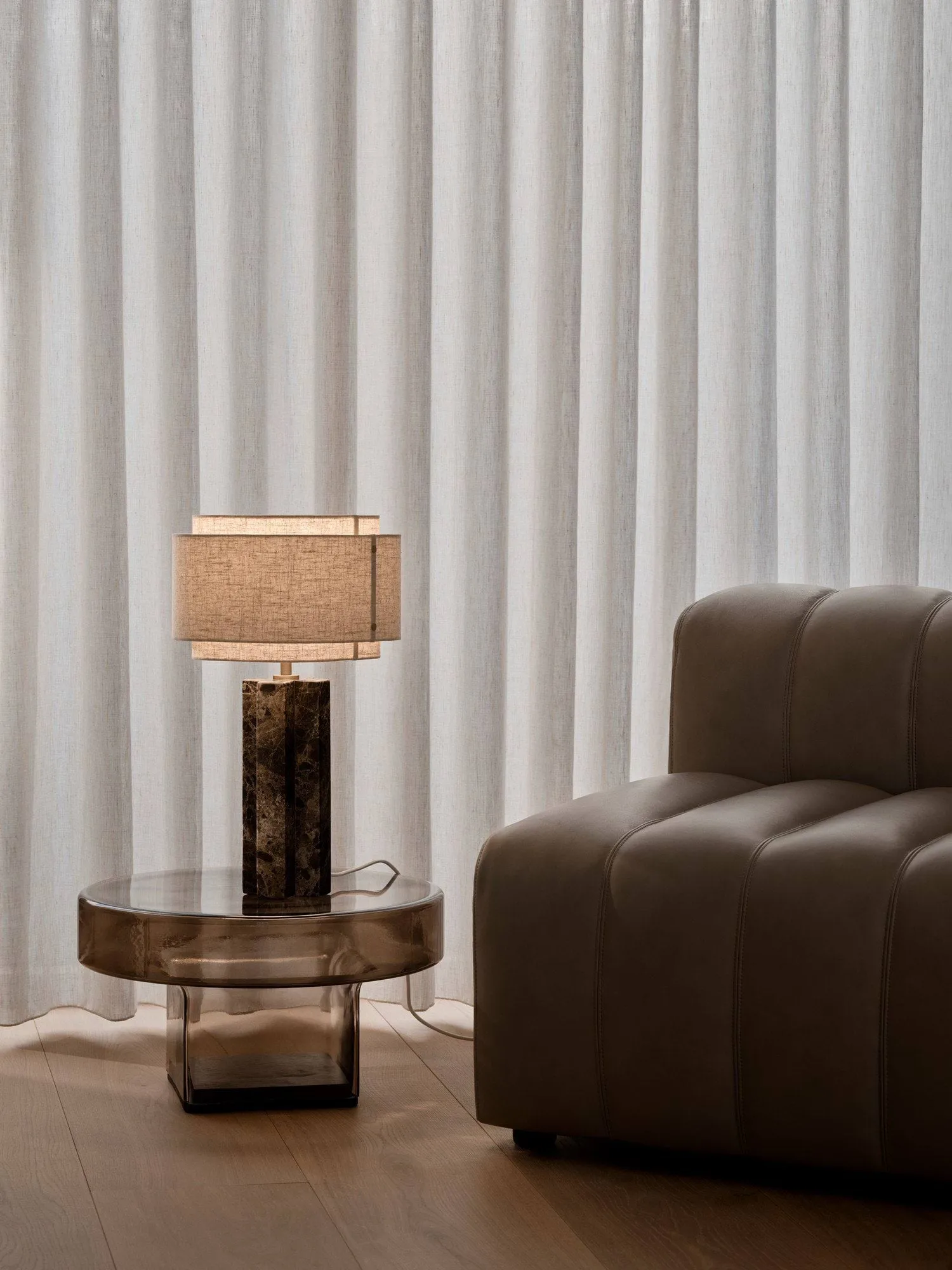 Takai marble table lamp, Beige, Ø30x55 cm Design For The People