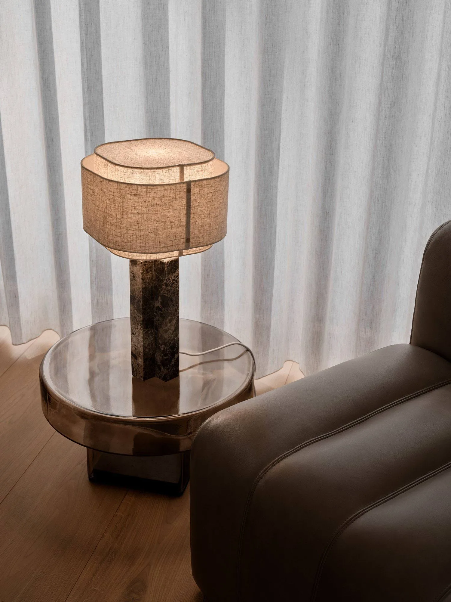 Takai marble table lamp, Beige, Ø30x55 cm Design For The People