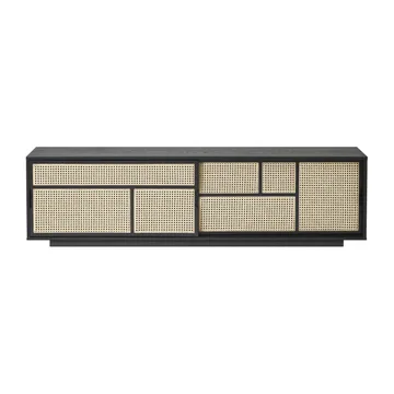 Air side table low - Black, rattan - Design House Stockholm