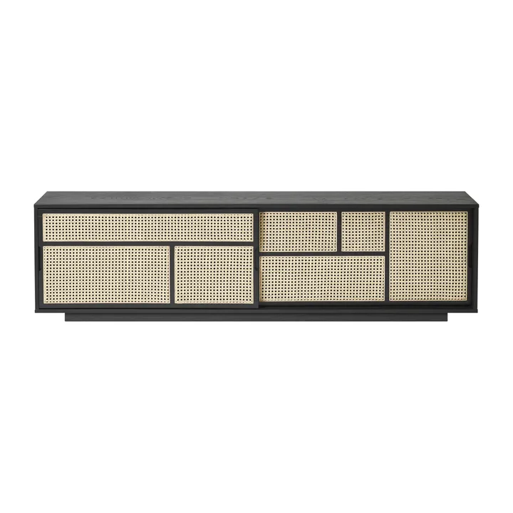 Air side table low - Black, rattan - Design House Stockholm