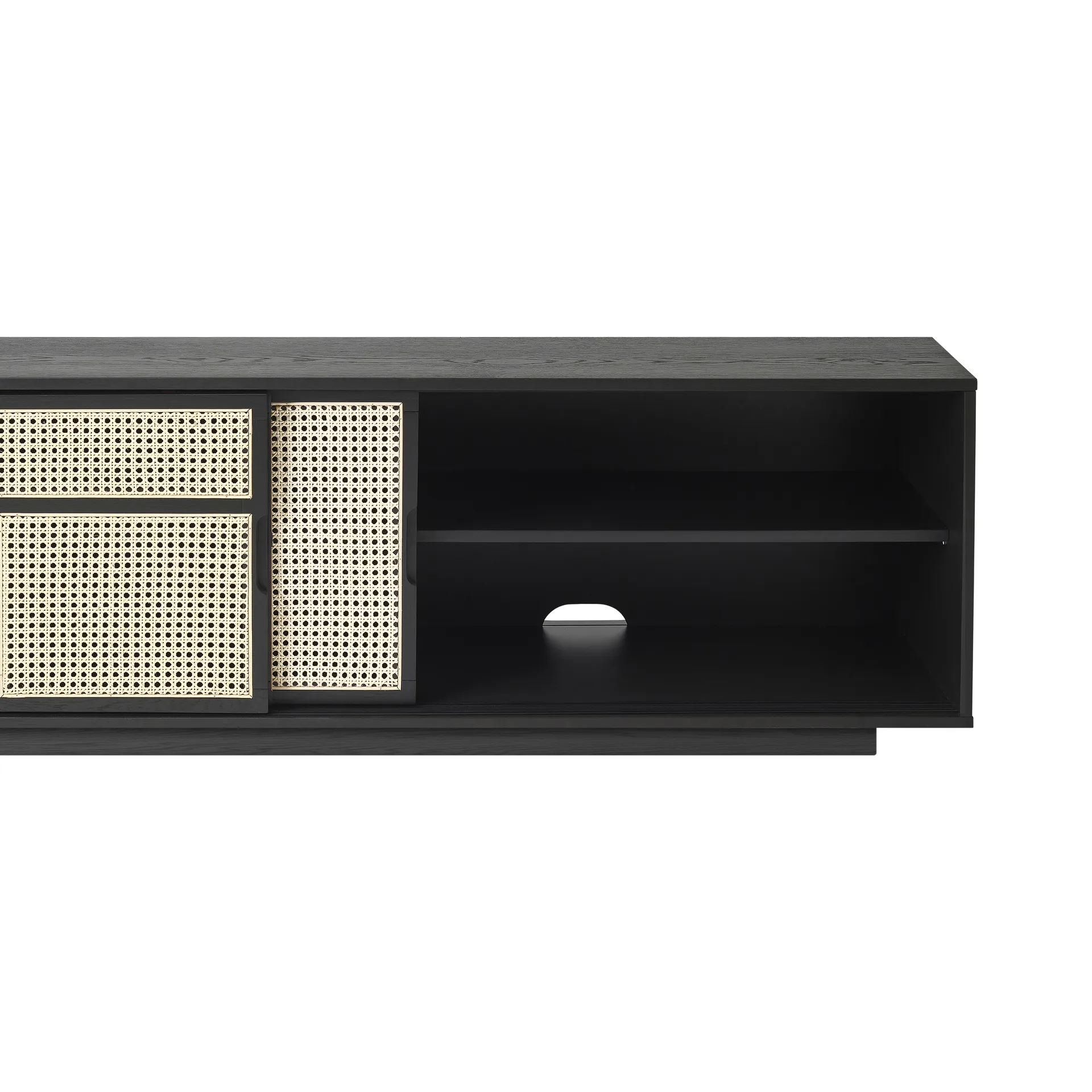 Air side table low, Black, rattan Design House Stockholm