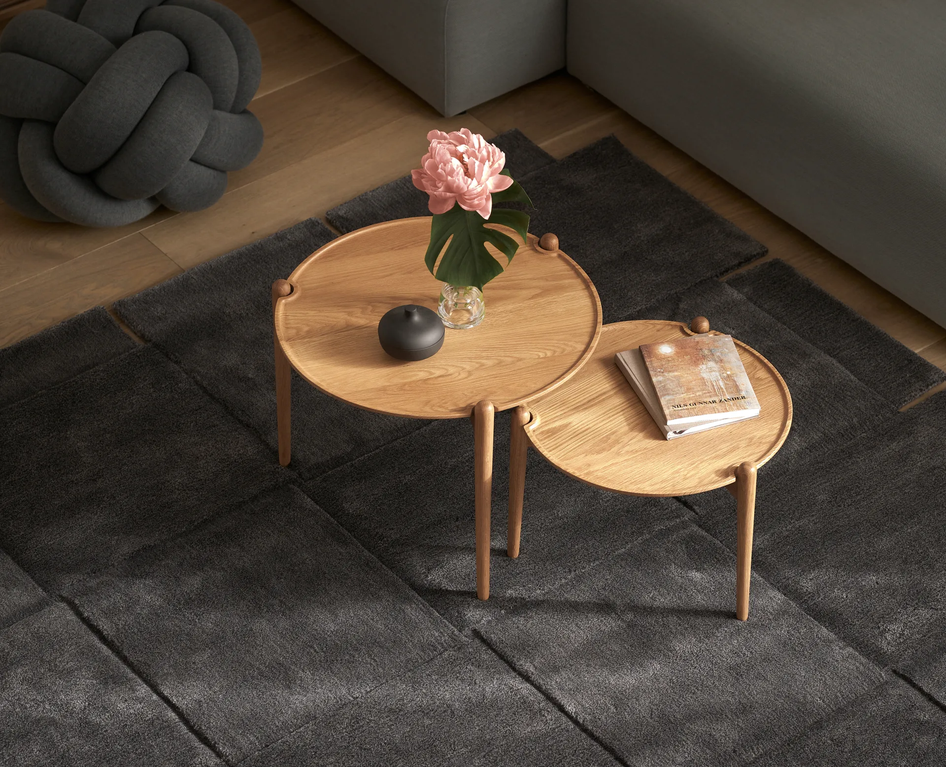 Aria coffee table, Oak, Ø50x37 cm Design House Stockholm