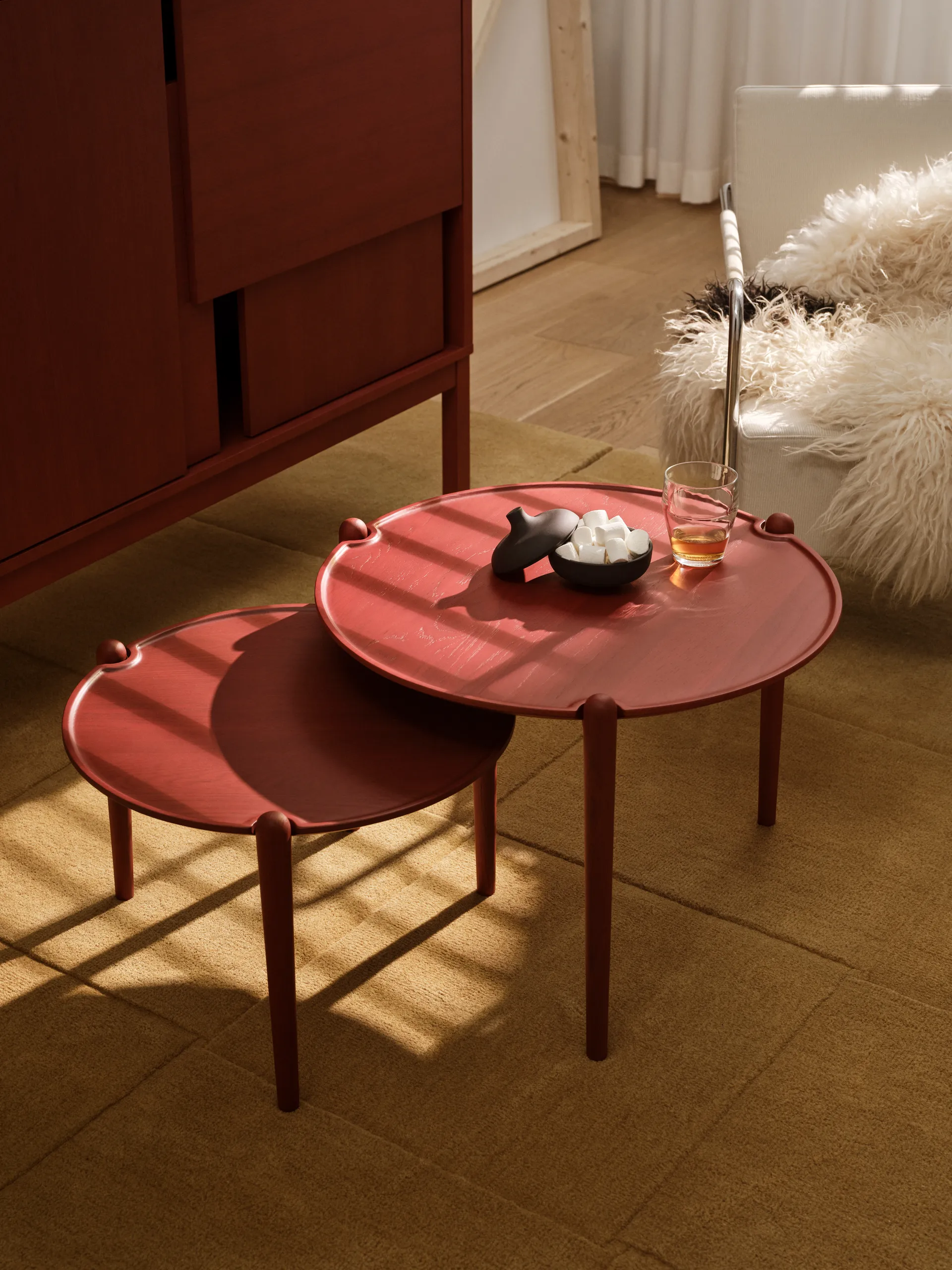 Aria coffee table, Red, Ø60x46 cm Design House Stockholm