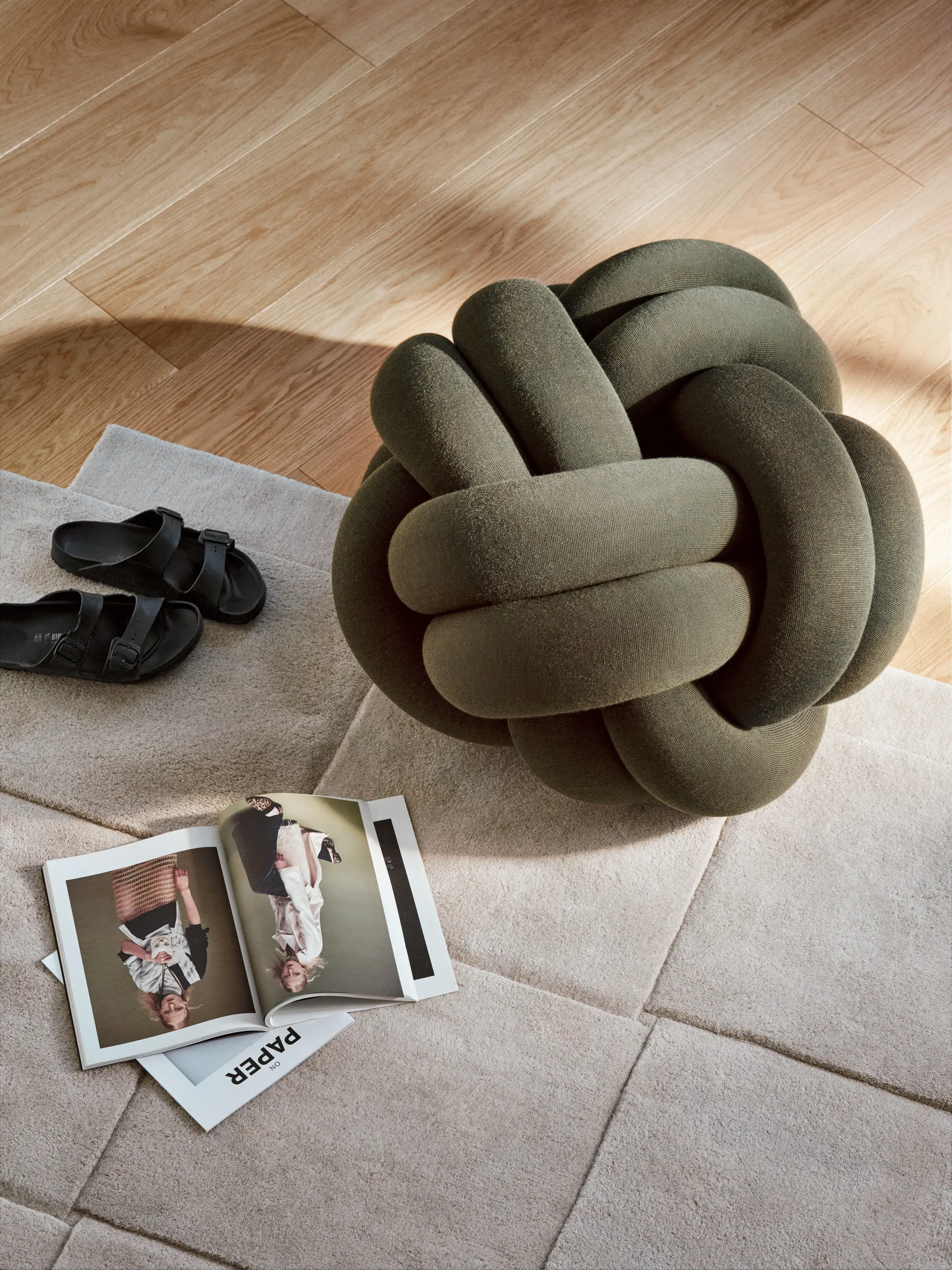 Basket Rug Beige, 180x180 cm Design House Stockholm