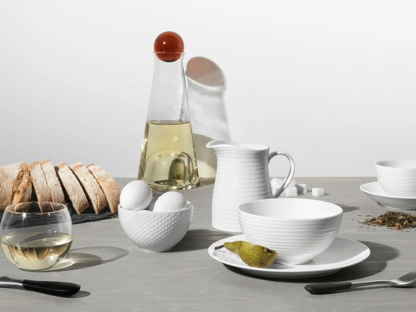 Blond bowl small 30 cl, stripe white Design House Stockholm