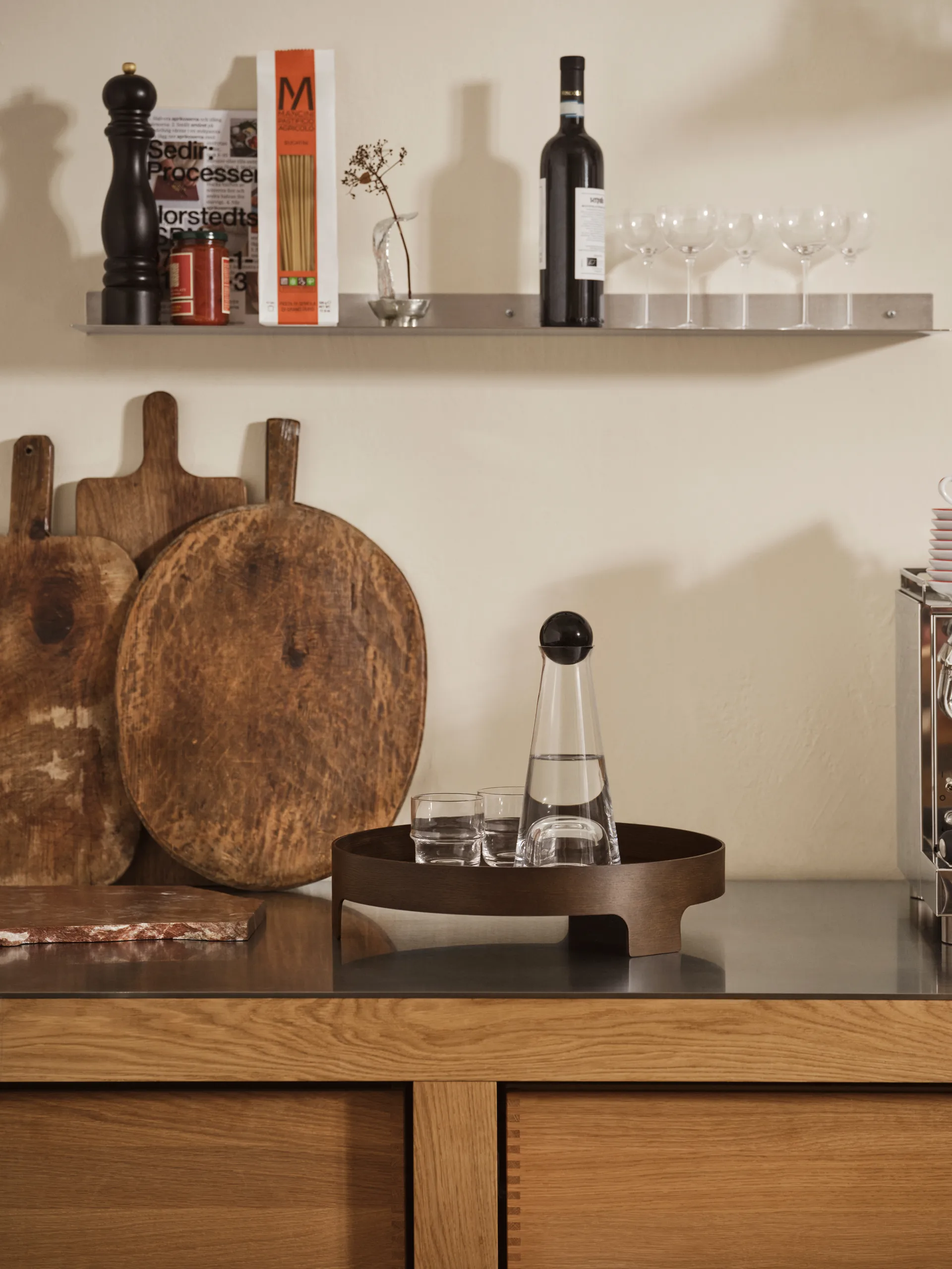 Bridge tray, Dark oak, Ø42 cm Design House Stockholm