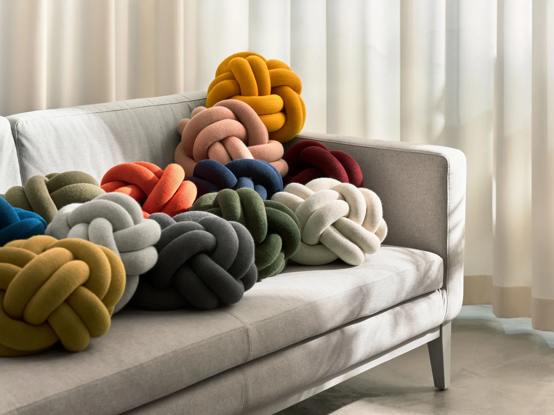 Knot cushion, cream Design House Stockholm