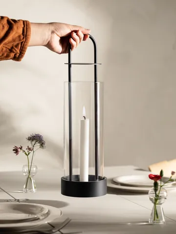 Lotus hurricane lantern - black - Design House Stockholm