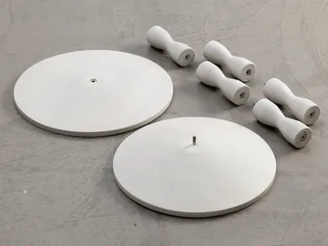 Pedestal table Ø31x67.5 cm - Stained white grey - Design House Stockholm