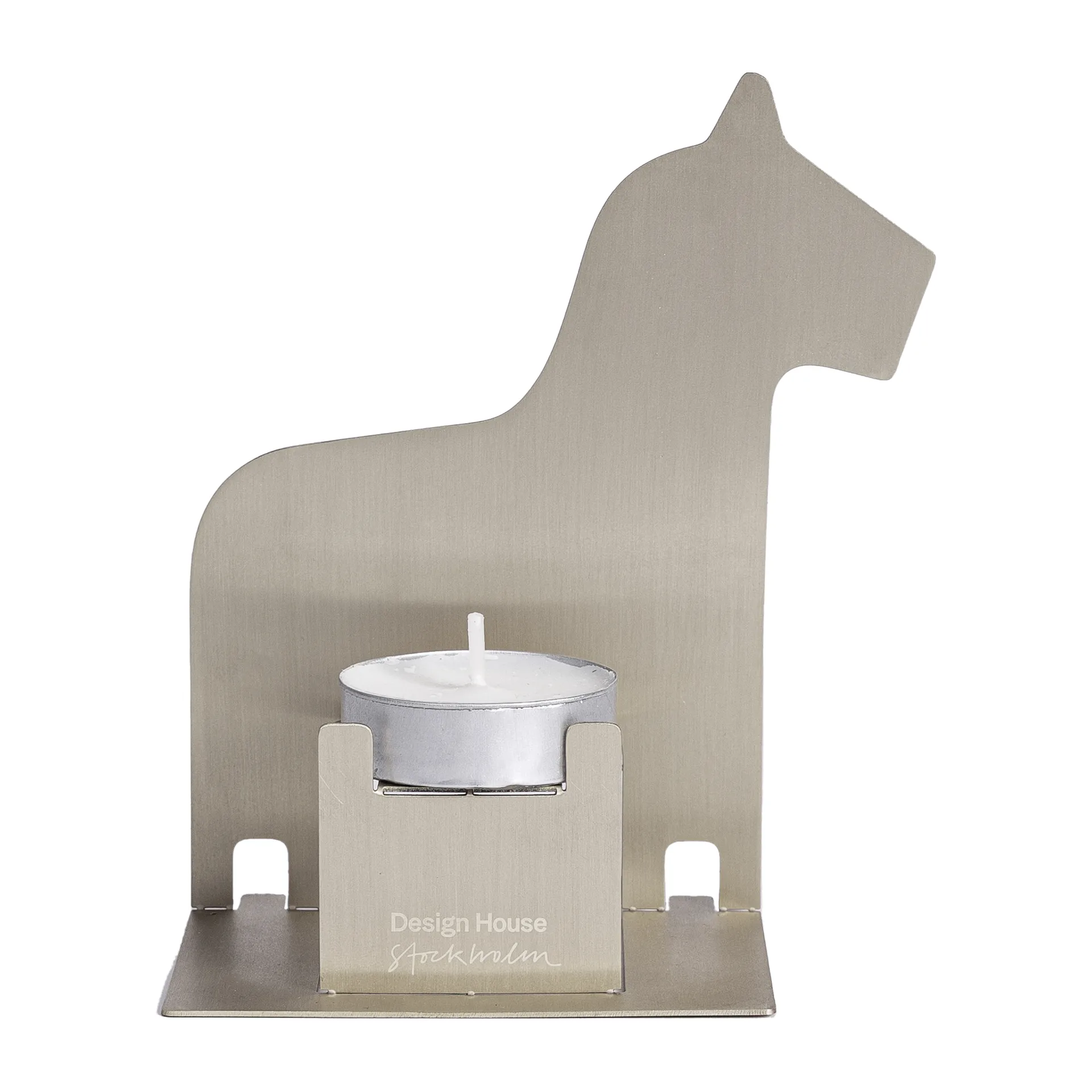 Pop-up tea light holder dala horse, Stainless steel Design House Stockholm
