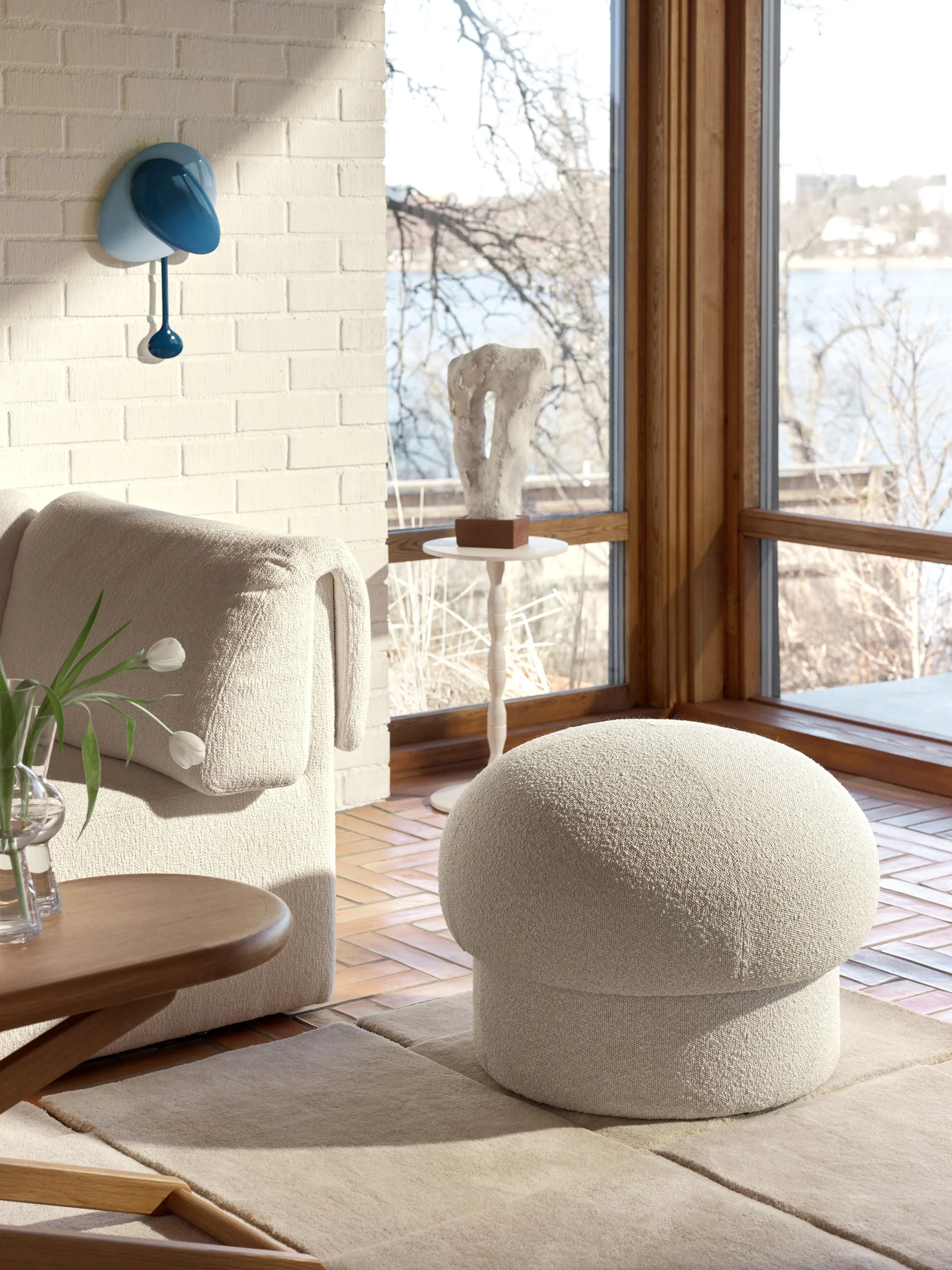 Uno pouf Ø65 cm, Cream Design House Stockholm