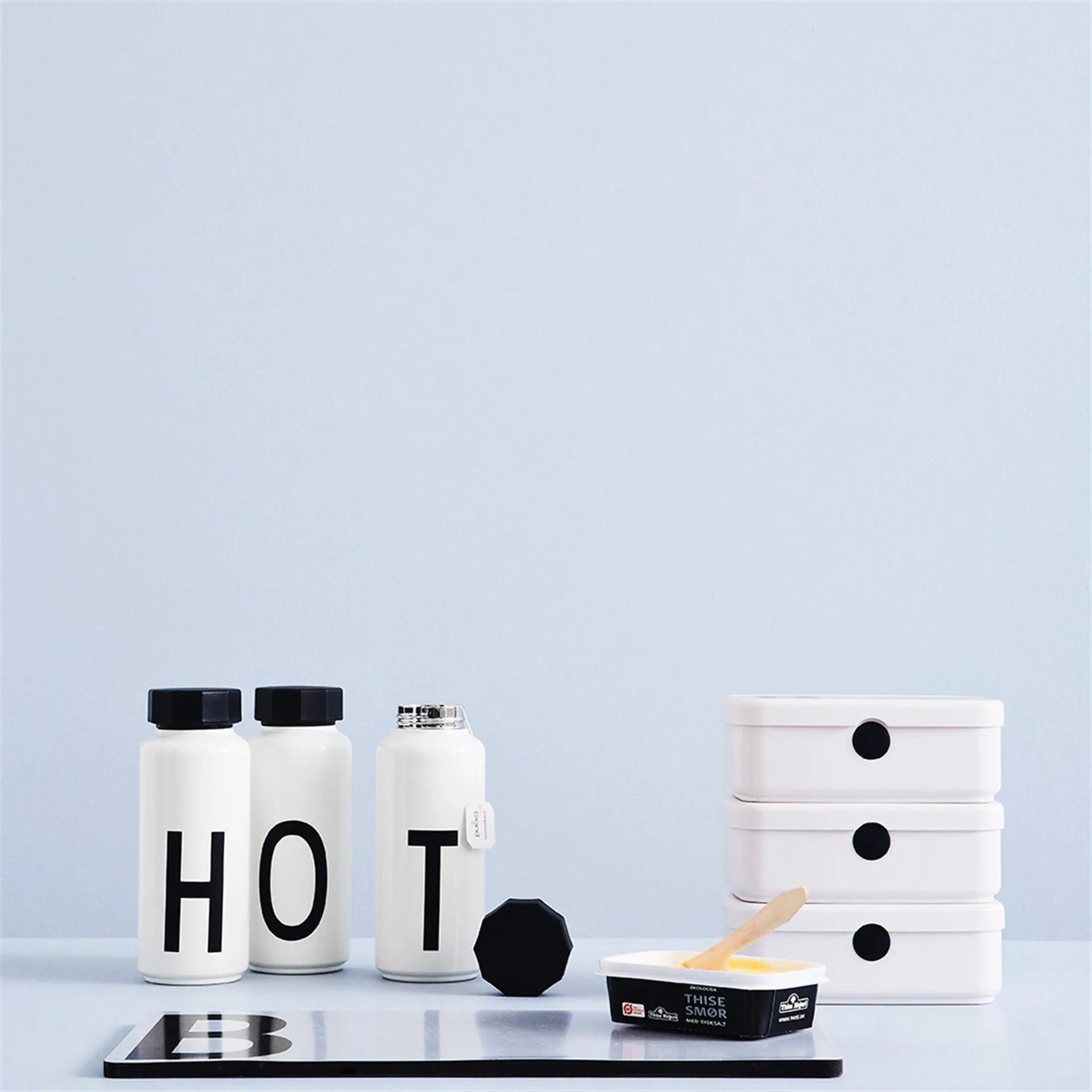 AJ Vintage thermos, F Design Letters