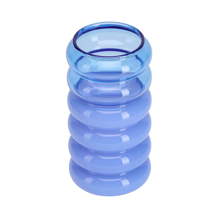 Bubble 2-in-1 vase and candle holder 13.5 cm, Blue Design Letters