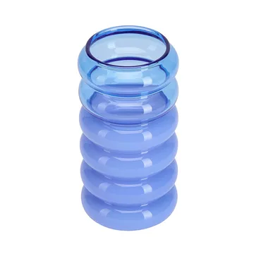 Bubble 2-in-1 vase and candle holder 13.5 cm - Blue - Design Letters