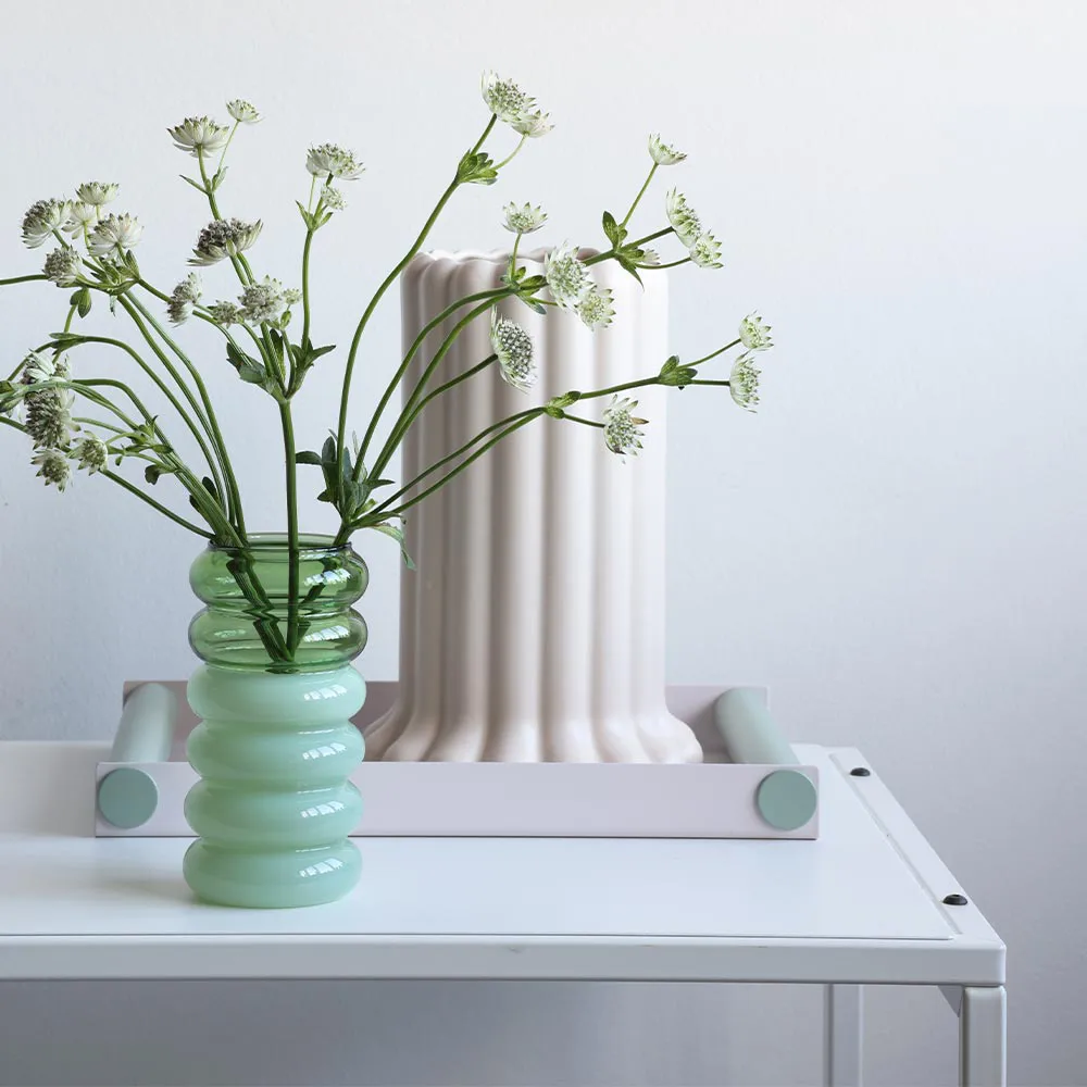Bubble 2-in-1 vase and candle holder 13.5 cm, Green Design Letters