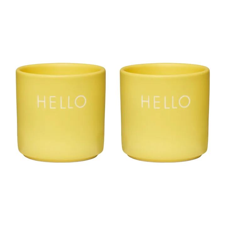 Design Letters egg cup 2-pack - Hello-yellow - Design Letters