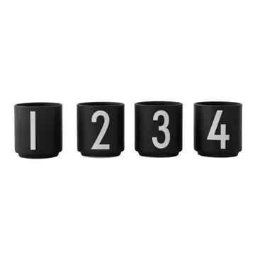 Design Letters espresso cup 4-pack black - Black - Design Letters