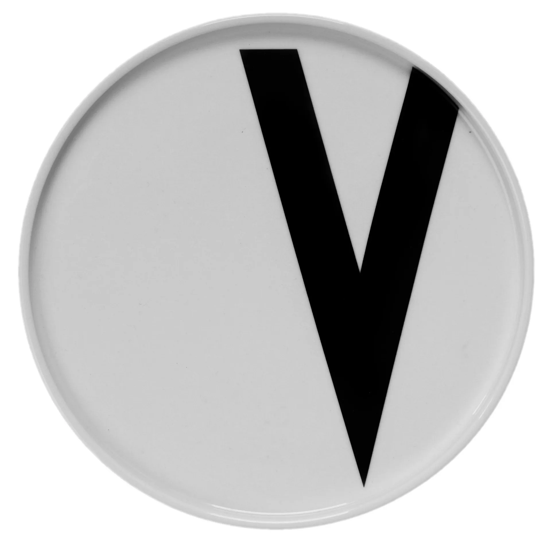 Design Letters plate, V Design Letters