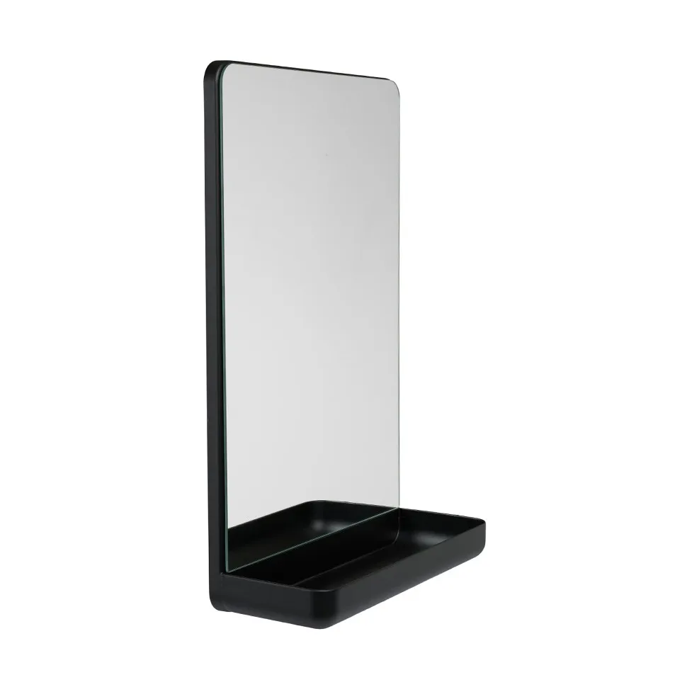 Design Letters Wall-mounted mirror with shelf, Black Design Letters