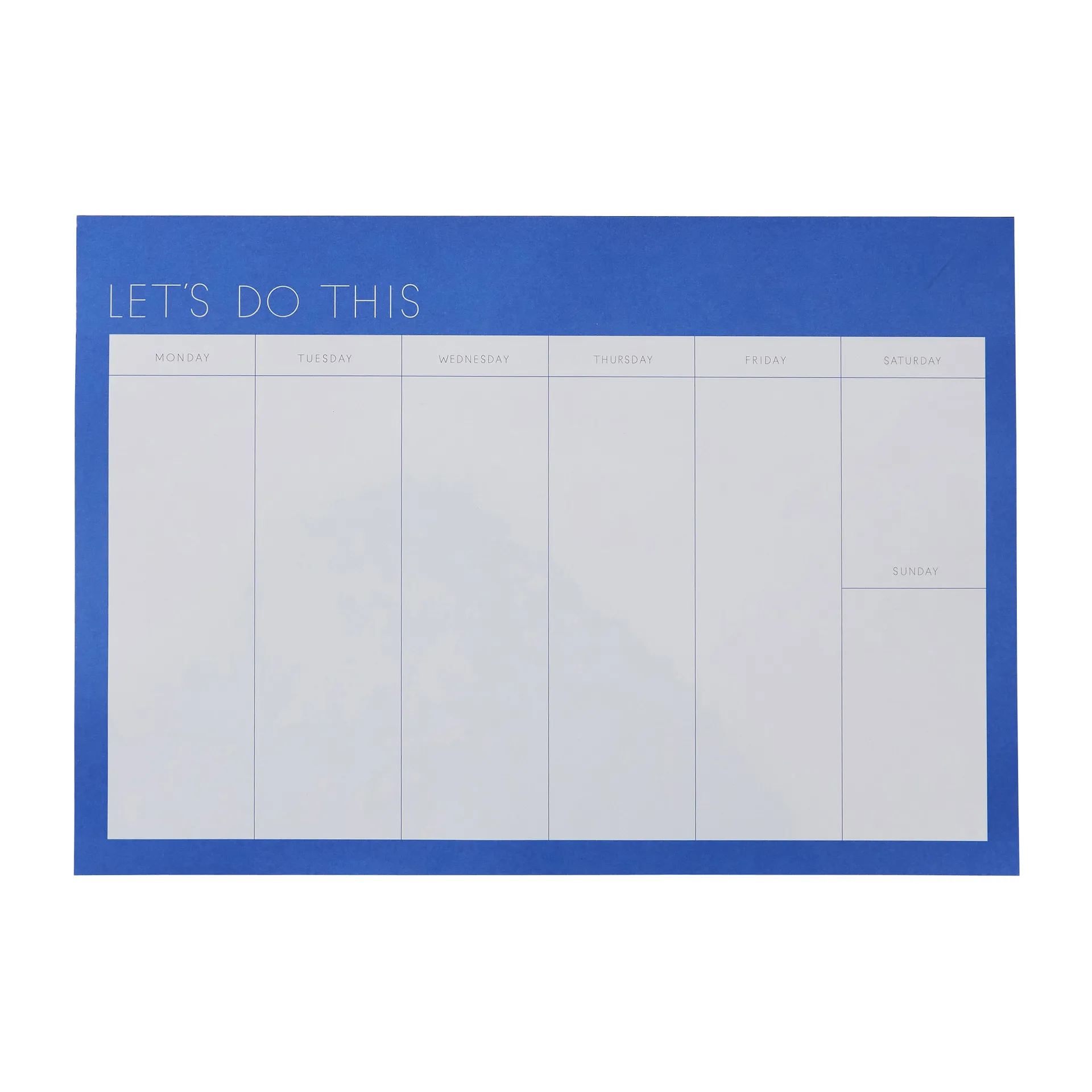 Design Letters weekly planner paper, Cobalt blue Design Letters
