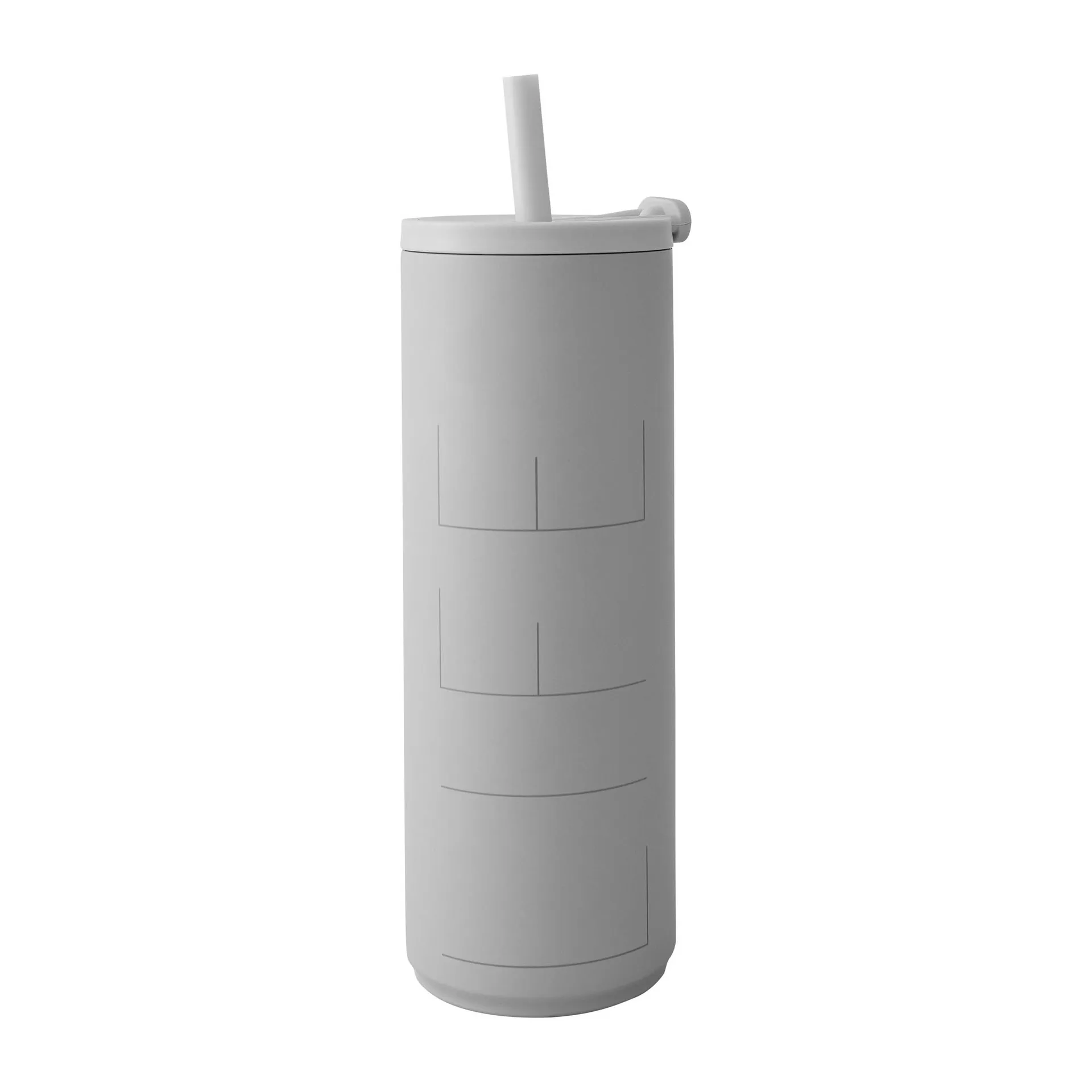Travel Life thermos with straw 50 cl, Light grey Design Letters