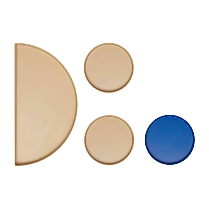 Treasure Trays tray set om 4 - Beige-cobalt blue - Design Letters