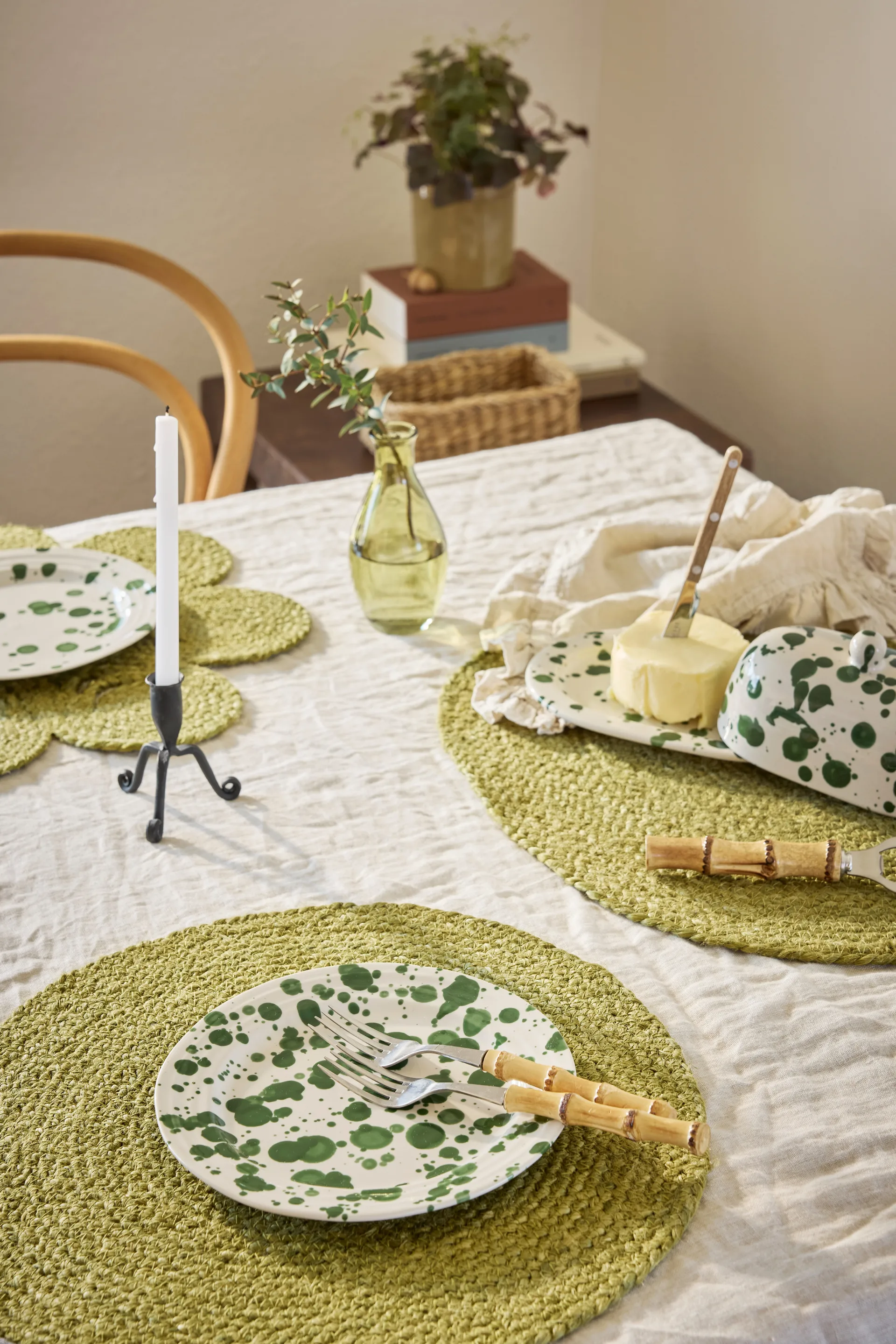 Elin placemat oval, Avocado Dixie