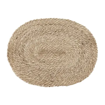 Elin placemat twist oval - Natural-grey - Dixie