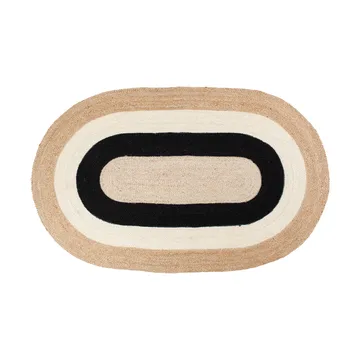 Elin striped oval jute rug 92x150 cm - Black - Dixie