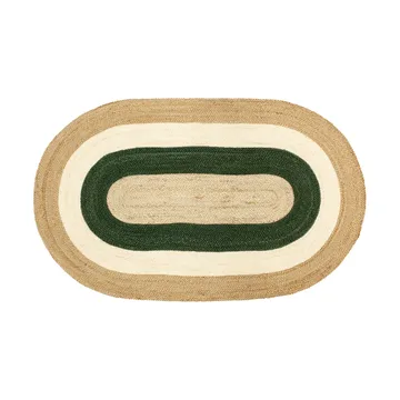 Elin striped oval jute rug 92x150 cm - Green - Dixie