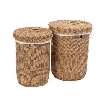 Esther laundry baskets with lids 2 pcs - Seaweed - Dixie