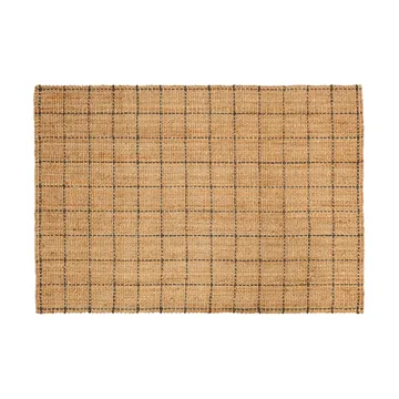 Freja jute rug checked 160x230 cm - Natural-dark Grey - Dixie