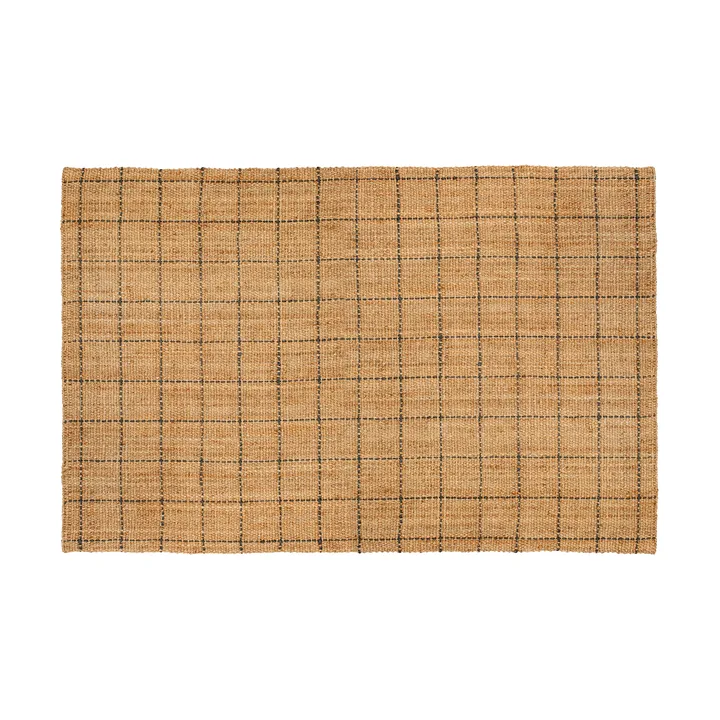 Freja jute rug checked 190x290 cm - Natural-dark Grey - Dixie