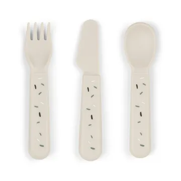 Confetti Foodie Cutlery Set 3 Pieces - Sand - Done by deer