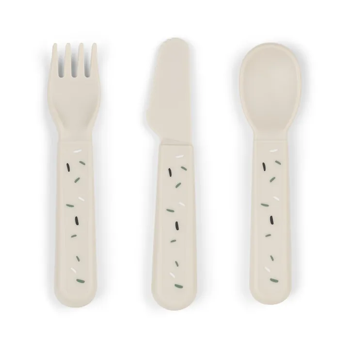 Confetti Foodie Cutlery Set 3 Pieces - Sand - Done by deer